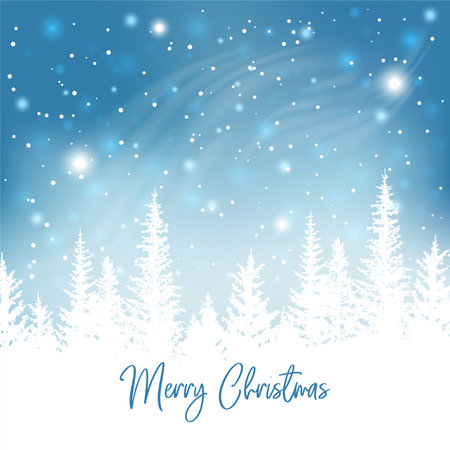 Forest background, nature, landscape. Pine, spruce, Christmas tree. Fog evergreen coniferous trees. silhouette vectorのイラスト素材