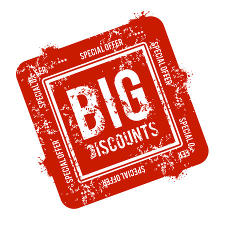 big discounts. red stamp. vectorのイラスト素材