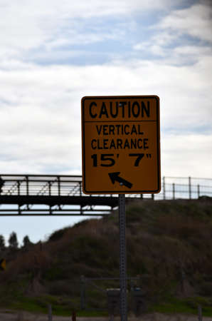 Clearance for bridge signの写真素材