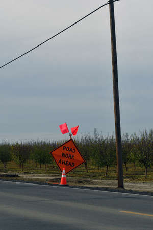 Road work side next to farmers field
