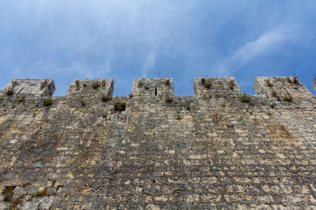 Trogir, Croatia - May 10, 2016: wall of Kamerlengo Castle