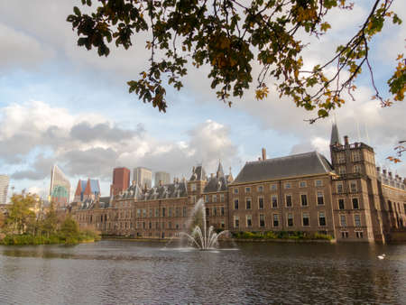 The Hague, the Netherlands - 12 October, 2017: Historic Binnenhof and buildings of The Hague in backgroundのeditorial素材