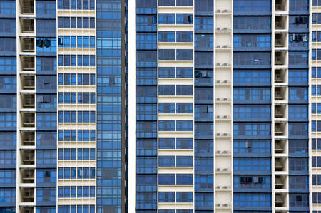 Huge resident apartment building with blue glassのeditorial素材