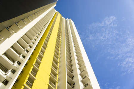 Big colorful apartment building in residential settlementのeditorial素材