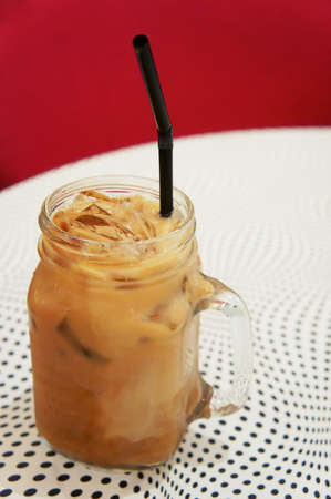 HongKong Ice Ying Yang- milk, coffee and tea mix.                  の写真素材