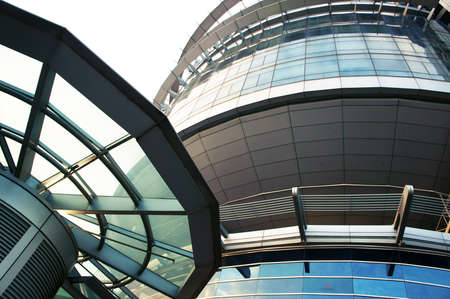 Futuristic building with circular glass design        のeditorial素材