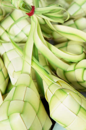 Ketupat: South East Asian rice cakes bundle, often prepared for festivities and celebratory occasions.                     の写真素材