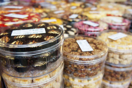 Tradition Malaysian new year cookies on display                       の写真素材