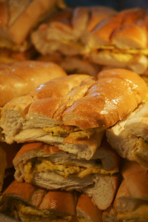 Roti John - Malay bread stack up ready for serving                         の写真素材