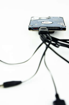 Portray shot of a hard disk with plenty of connection ouptput. の写真素材