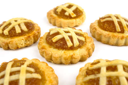Chinese festive Pineapple tarts on white backgroundの写真素材
