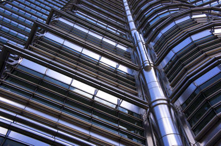 KUALA LUMPUR Extreme close up low angle of the Petronas Twin Towers on Feb 28 2012, in Kuala Lumpur, Malaysia has the world's tallest twin towers. The skyscraper height is 451.9m 

のeditorial素材