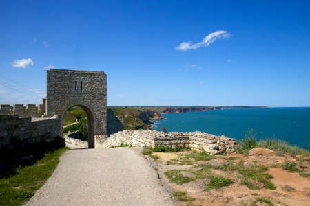 The remnants of the fortress wall. Kaliakra cap. Bulgaria. Europeのeditorial素材