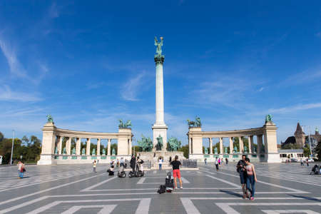 Heroes Square in Budapest. Day View. One of the major squares in Budapest, Hungaryのeditorial素材