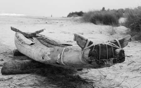 A Boat on the beachの写真素材
