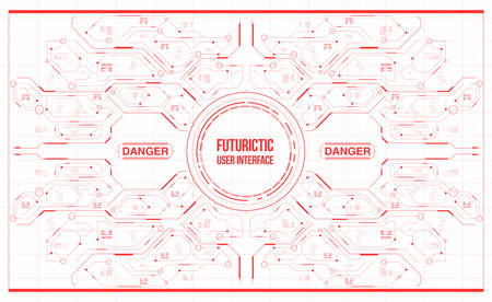 Background with futuristic user interface. Design concept with HUD elements.のイラスト素材