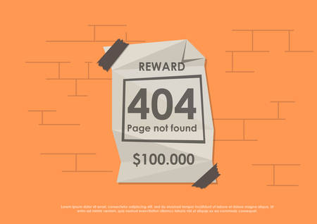 Design 404 error. Template reports that the page is not found. vector illustration for web and...