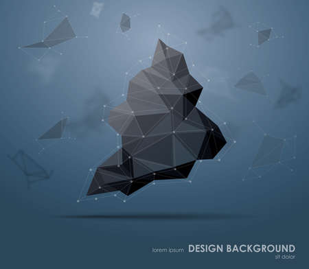 Low polygon geometry elements. Abstract geometric background.のイラスト素材