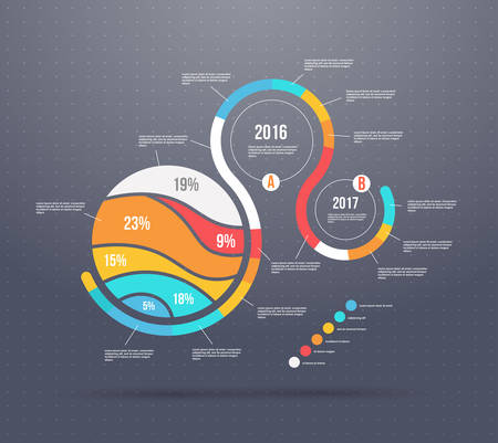 business template, conceptual chains with infographic elementsのイラスト素材