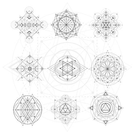 Sacred geometry signs.のイラスト素材