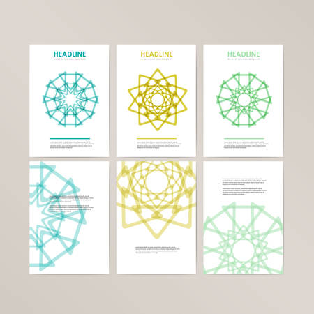 Vector banner template design with spherical and polygonal elements.のイラスト素材