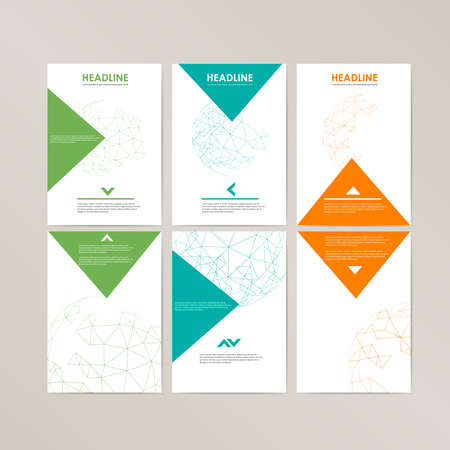Vector banner template design with spherical and polygonal elements.のイラスト素材