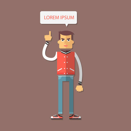 Character - student. Flat illustration for web and print.のイラスト素材