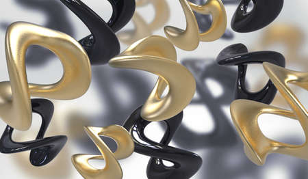 Abstract background with amorphous shape. Chaotic composition of formless elements. 3d render...