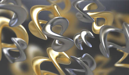 Abstract background with amorphous shape. Chaotic composition of formless elements. 3d render picture.の写真素材