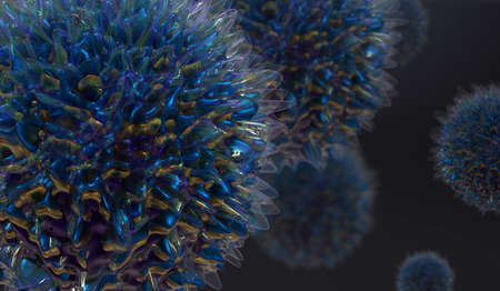 Abstract background with amorphous shape. Chaotic composition of formless elements. 3d render...