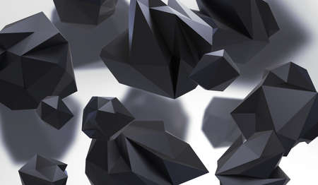 Abstract background with geometric shape from triangular faces. Chaotic composition of low poly...