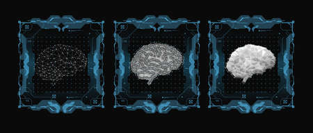 Background with futuristic user interface. Design concept with Head-up Display elements.