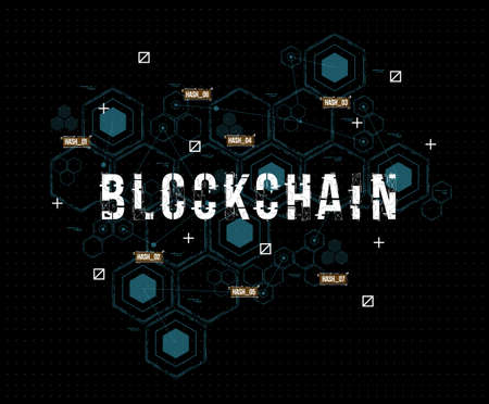 Abstract circuit networking blockchain concept for web and app. Bitcoin Crypto Currency Technology...