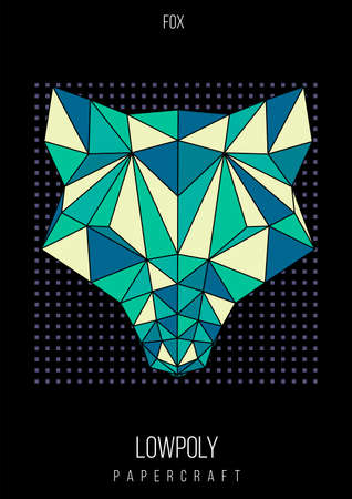 abstract low poly template. Poster with poligonal animal. Layout with modern art elements.のイラスト素材
