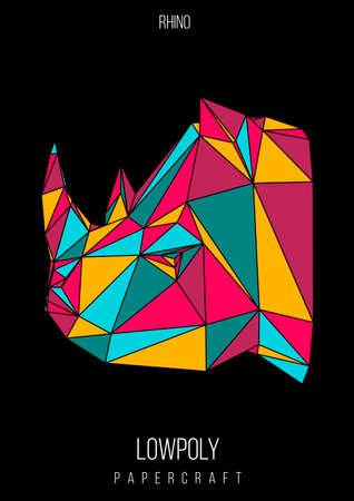 abstract low poly template. Poster with poligonal animal. Layout with modern art elements.のイラスト素材