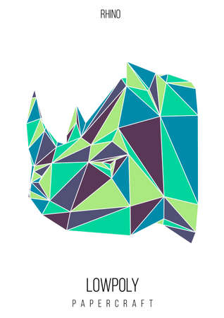 abstract low poly template. Poster with poligonal animal. Layout with modern art elements.のイラスト素材