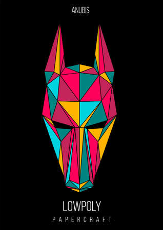 abstract low poly template. Poster with poligonal animal. Layout with modern art elements.のイラスト素材