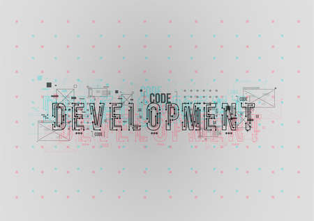 Conceptual Layout with HUD elements for print and web. Lettering with futuristic user interface...