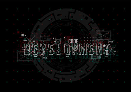 Conceptual Layout with HUD elements for print and web. Lettering with futuristic user interface...