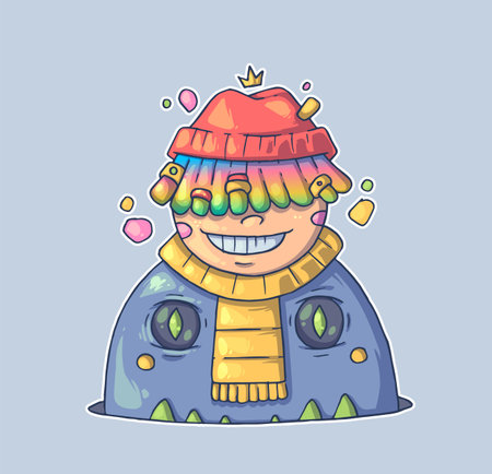 Fancy guy. Cartoon vector character. Trendy style. Vector illustration.のイラスト素材