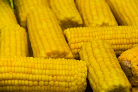 Golden boiling corns closeup