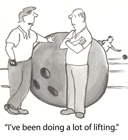 bowler with unusually big ballの写真素材