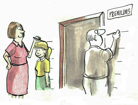 As child grows up, insurance premiums increase の写真素材