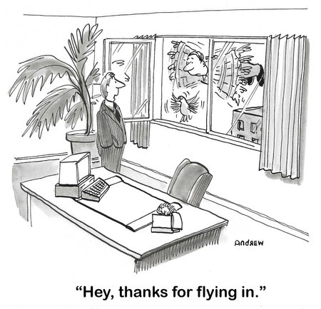 Executive flies in for meeting.の写真素材