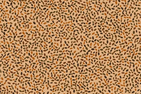 Seamless background with coffee beans. Vector illustration.