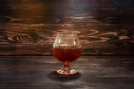 The cognac in a glass