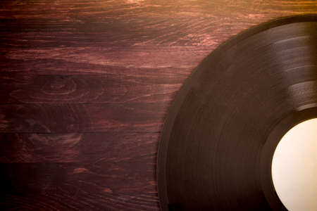 musical plate on a dark wooden backgroundの写真素材