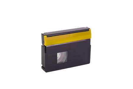 mini DV cassette, videotape, on white background, isolated.