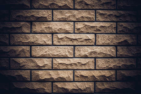 The background is of a dark brick wallの写真素材