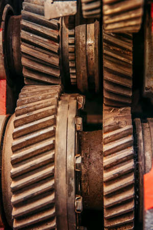 Gears of a car engine close upの写真素材